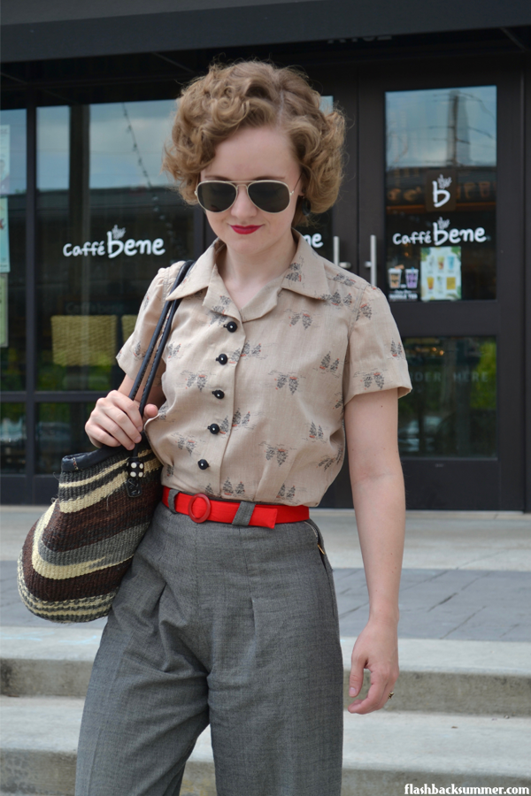 Flashback Summer: Bicentennial Blouse - 1970s 1940s vintage blouse