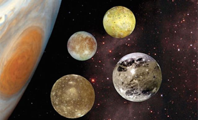 Júpiter y los satélites galileanos (NASA) Júpiter y los satélites galileanos (NASA)