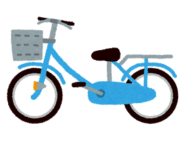 自転車のイラスト「水色」