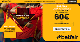 betfair supercuota España gana a Noruega 23 marzo 2019 betfair supercuota España gana a Noruega 23 marzo 2019