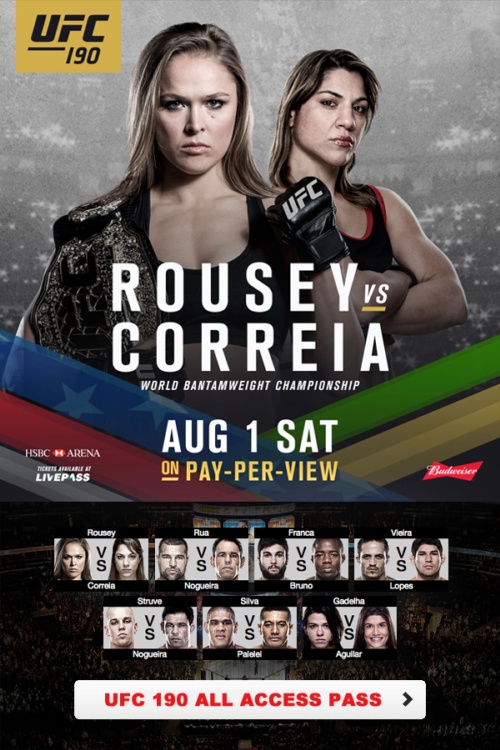 UFC 190 Rousey vs Correia 1st August 2015 - Full (HD)