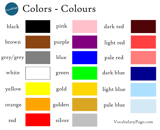 Resultado de imagen para colors in english