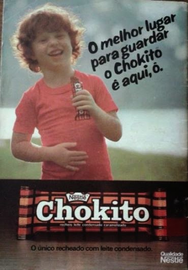 Propaganda do Chokito da Nestlé em 1982. Barra de chocolate de sucesso no mercado brasileiro.