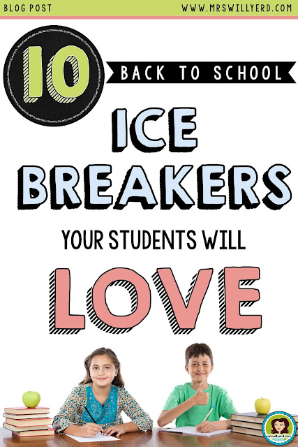 10 Back to School Ice Breakers Your Students Will Love: Two Truths and a Lie, Would You Rather, My No Good, Very Bad Day, Fear Factor 4-Corner Activity, Marshmallow Challenge, Super Sleuths, What Would You Do?, Have You Ever?, Find Someone Who..., My Favorite Things.
