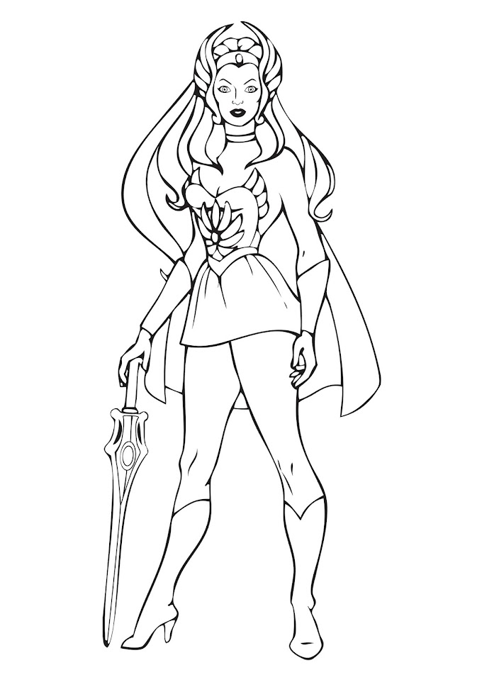 Desenhos de She-Ra para pintar, colorir, imprimir! Moldes e riscos de She-Ra a princesa do poder