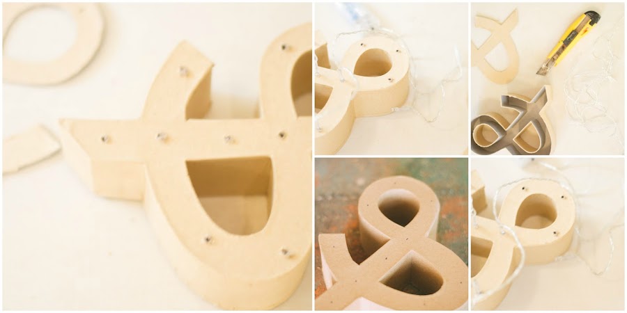 Letra de luces cartón diy