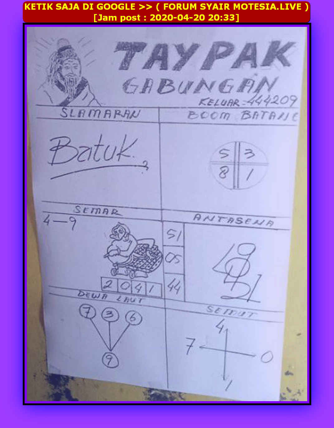 Taypak Gabungan Hari Ini Asia