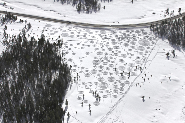 4.) 2012 - Rabbit Ears Pass, Colorado. - No These Aren't Crop Circles, Wait Until You See What This Artist Does In The Snow.