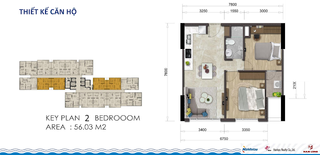 Thiết kế căn hộ Akari City 56m2 Thiết kế căn hộ Akari City 56m2