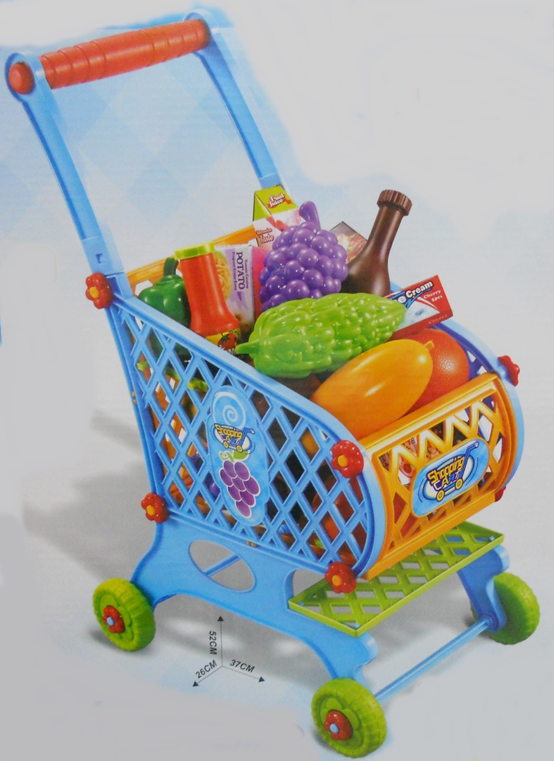 BongBongIdea SHOPPING CART / TROLLEY FUN TOY SET WITH GROCERIES (W061)