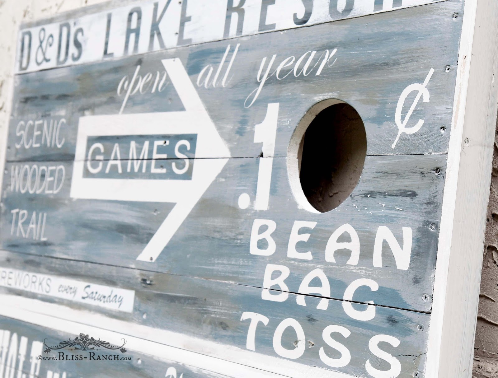 Bean Bag Toss Yard Game Bliss-Ranch.com #maisonblanchepaint  #paintedfurniture #ad 