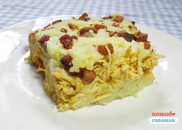 escondidinho de frango batata e bacon