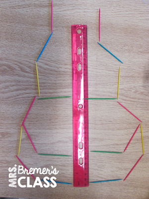 We started our fractions unit by learning about symmetry and lines of symmetry. Here's an activity that helped students learn it in a very hands-on, visual way!