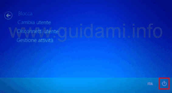Schermata Blocca, Cambia, Disconnetti utente Gestione attività Windows 8