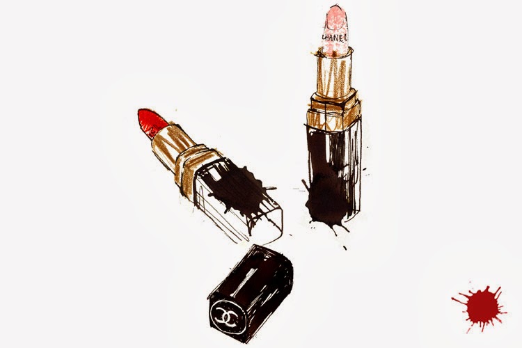 Chanel lipstick beauty illustration by Lovisa Burfitt