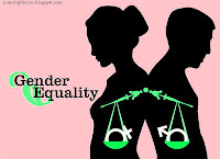 Man and woman weighing scale balance justice discrimination gender equality