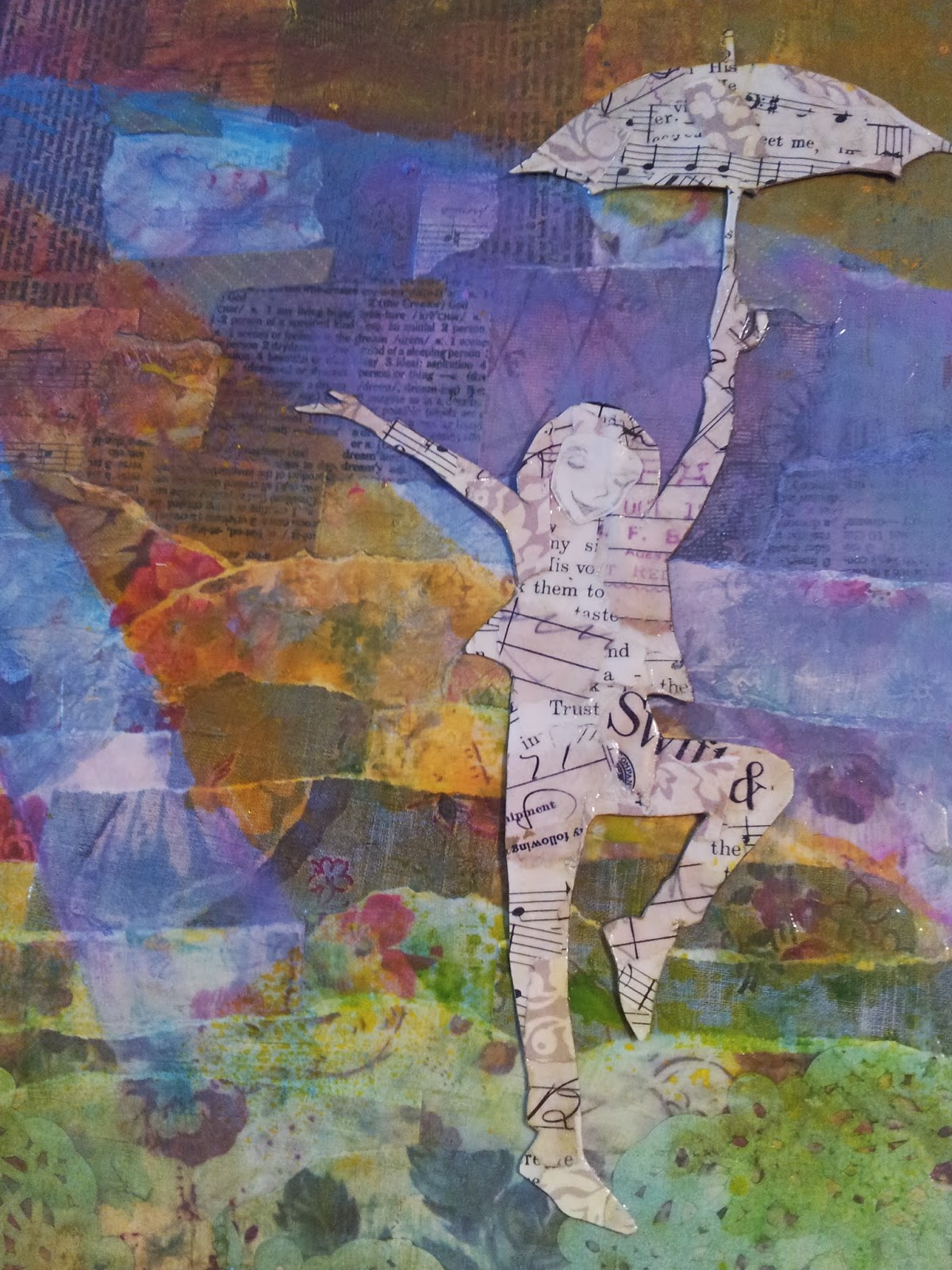 Dapoppins, Dance in the Rain, Praise Him in the Storm, Collage, Mixed Meda
