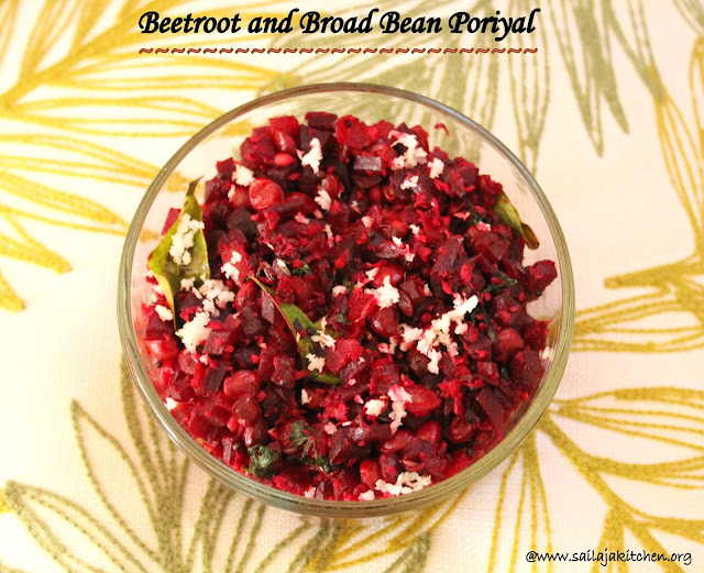 images of Beetroot And Broad Beans Poriyal / Beetroot And Surti Papdi Lilva Fry