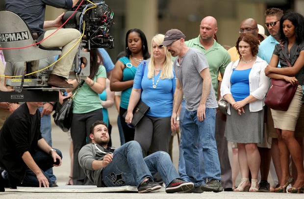 Director Jackie Earle Haley and crew  on the Cleveland set of 'Criminal Activities'