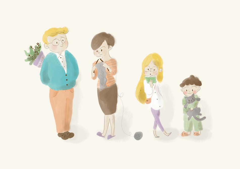 familia, illustration, ilustración, characters
