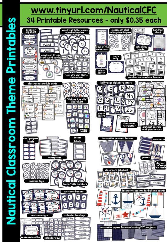 Nautical Themed Classroom Ideas & Printable Classroom Decorations ClutterFree Classroom