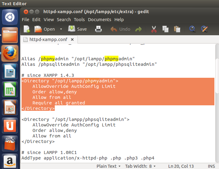 Deny allow. XAMPP Linux. Установка XAMPP. Lampp команды.