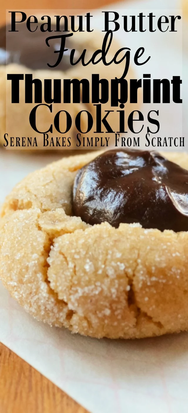 Peanut Butter Fudge Thumbprint Cookies from Serena Bakes Simply From Scratch.