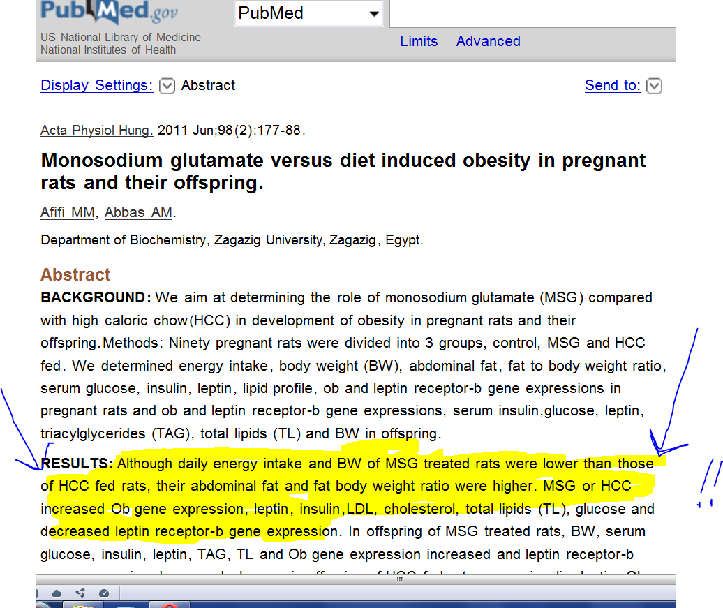 Five Hundred Pound Peep MSG is used to make LAB RATS FAT, HOW ABOUT YOU?