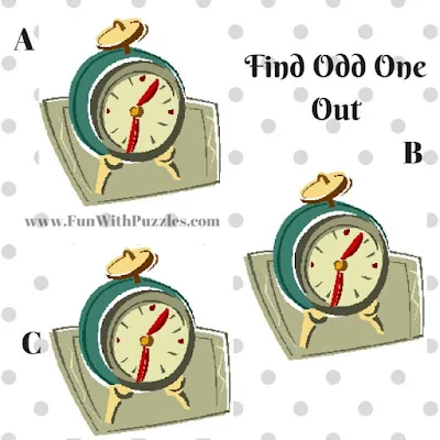 Odd One Out Picture Puzzle Clock
