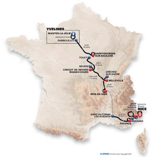 Mapa Etapas Paris - Nice 2014