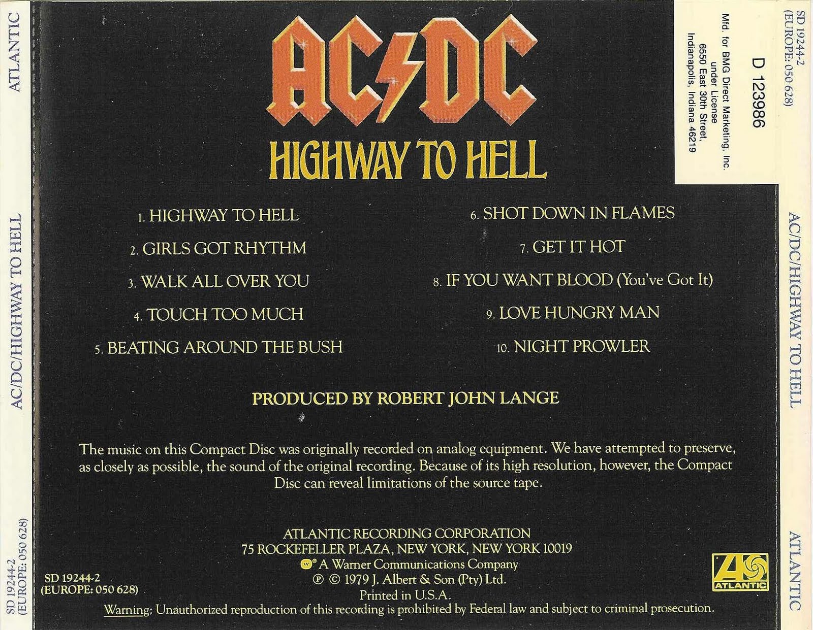 Capas de CDs e DVDs de Rock Online!!!: ( Capa / Cover) AC/DC - Highway ...