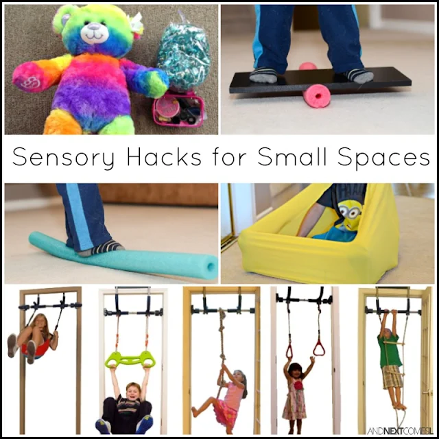 Sensory hacks for small spaces - great idea for kids with autism and/or sensory processing disorder from And Next Comes L