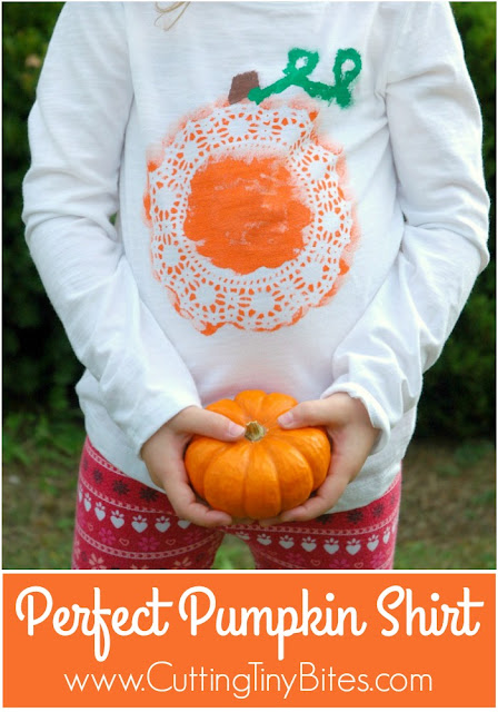 Perfect Pumpkin Shirt- great fall craft for kids! Your preschooler, kindergartner, or elementary child will love to make one for autumn or Halloween!