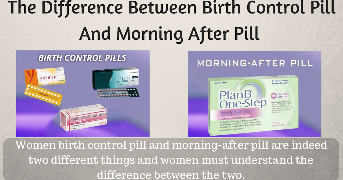 The difference between birth control pill and morning after pill.