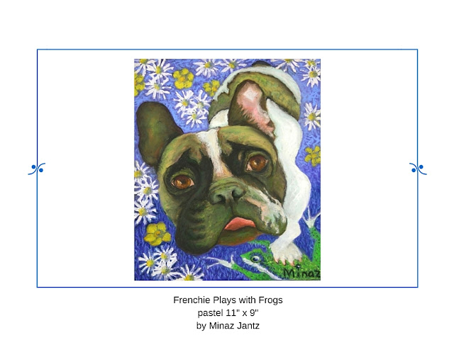 Frenchie Plays with Frogs by Minaz Jantz Frenchie Plays with Frogs by Minaz Jantz