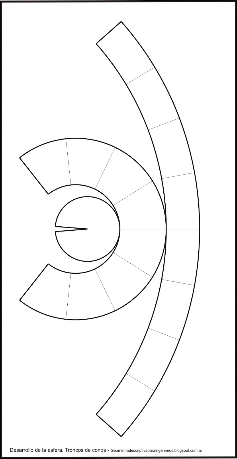 Geometría Descriptiva: Desarrollo de la esfera