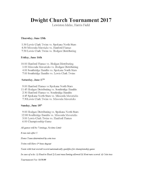  Church tourney schedule 2017