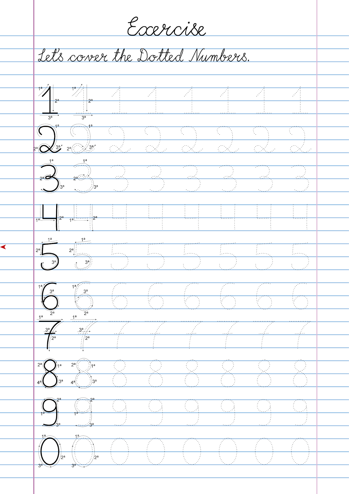 Activity number dotted to print in PDF
