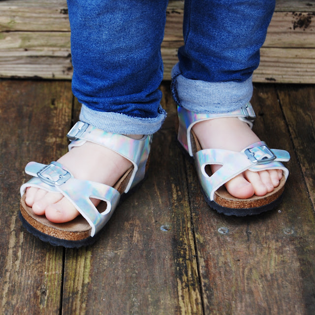 The Kids' New Summer Birkenstock Sandals. Brick Dust & Glitter