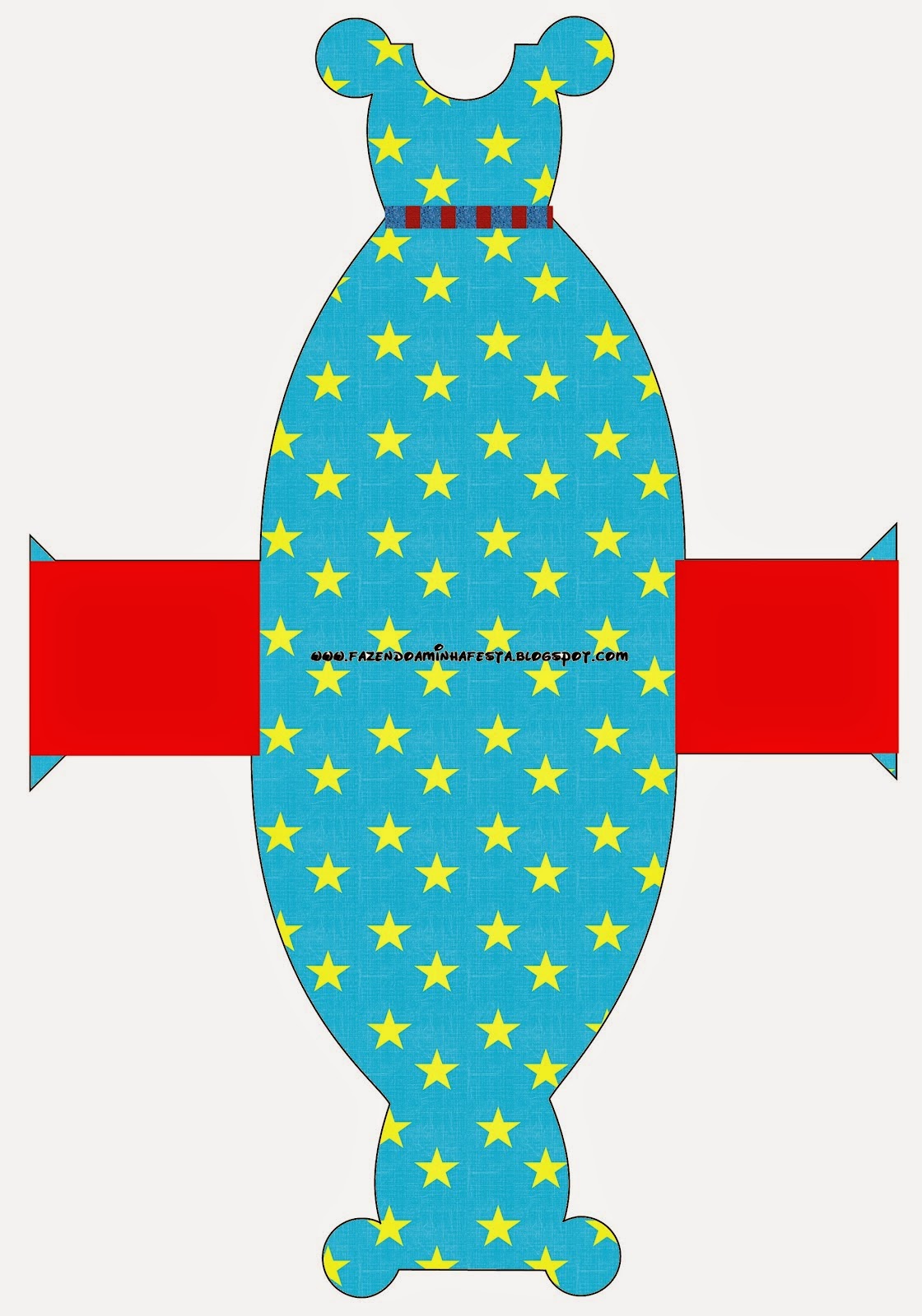 Little Stars in Light Blue: Free Party Printables. Little Stars in Light Blue, Free Printable Dress Box.