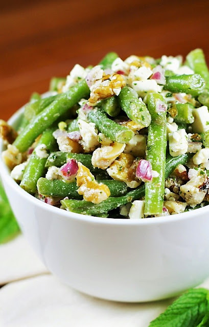 Fresh Green Bean, Walnut, & Feta Salad with Mint Vinaigrette image