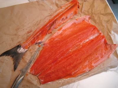Applewood Grilled Whole Copper River Sockeye Salmon Stuffed with Fennel ...