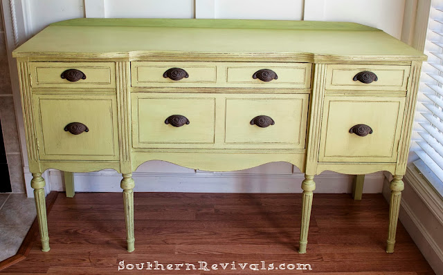 Southern Revivals | Painted Furniture: Updating A Vintage Buffet with a Pop of Color