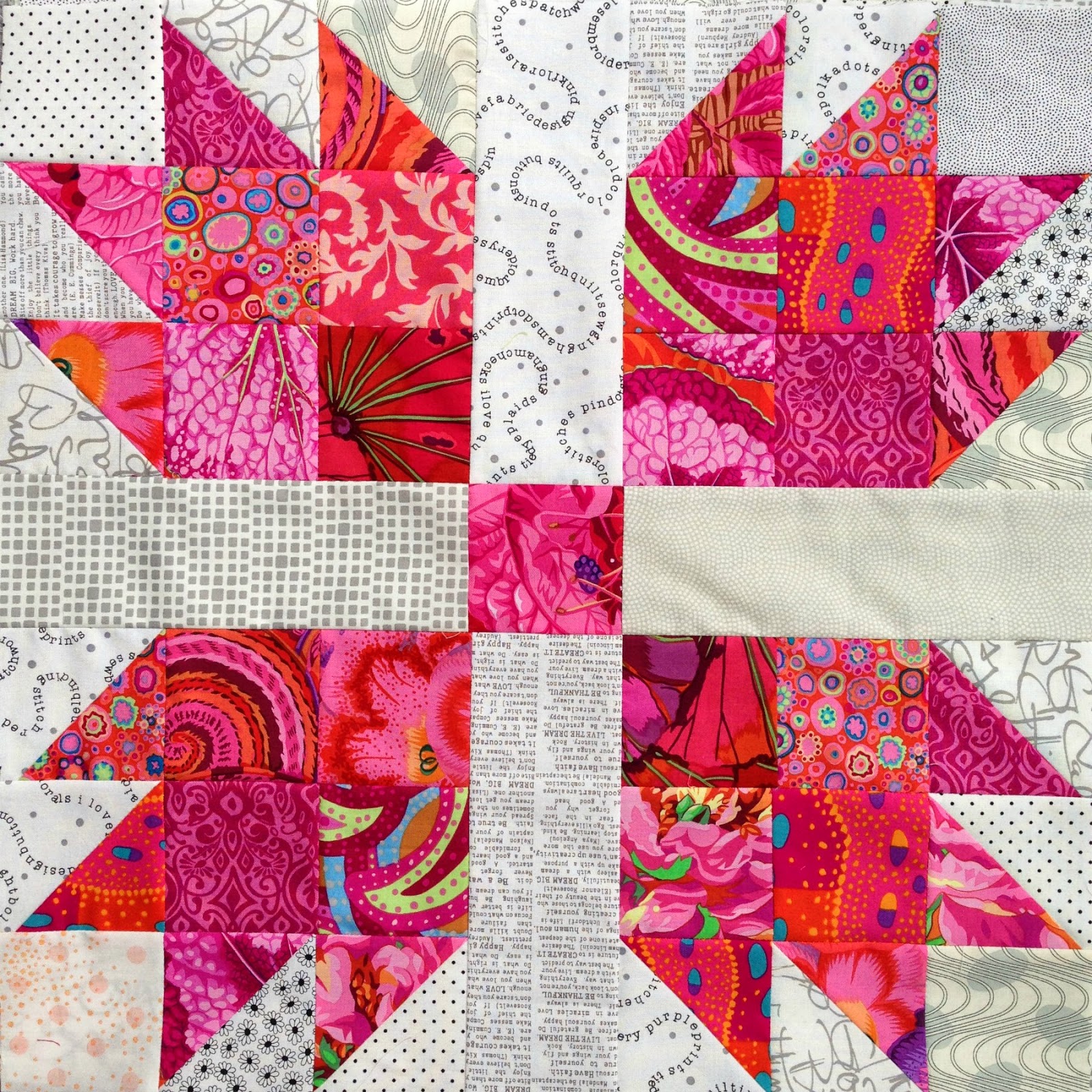 Bear paw Machine pieced patchwork quilt top #175A 
