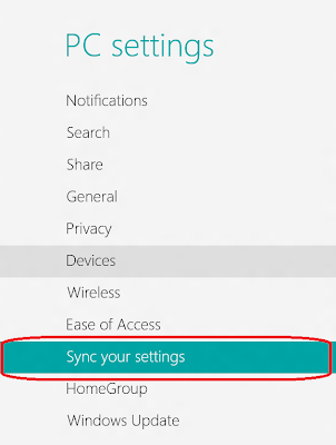 sync personalized desktop browser setting windows 8