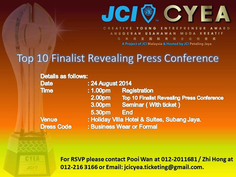 JCI Creative Young Entrepreneur Award Top 10 Finalists Revealing Ceremony & Charity Seminar