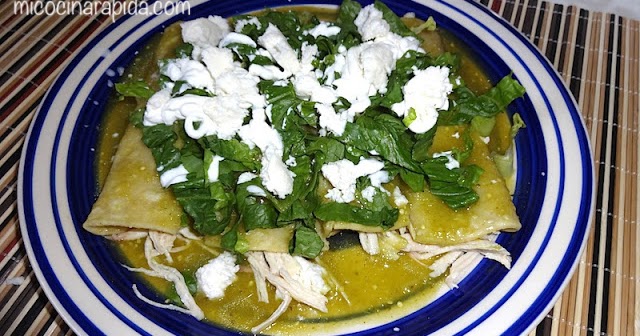 Enchiladas Verdes (con Chile Poblano) - Mi Cocina Rápida