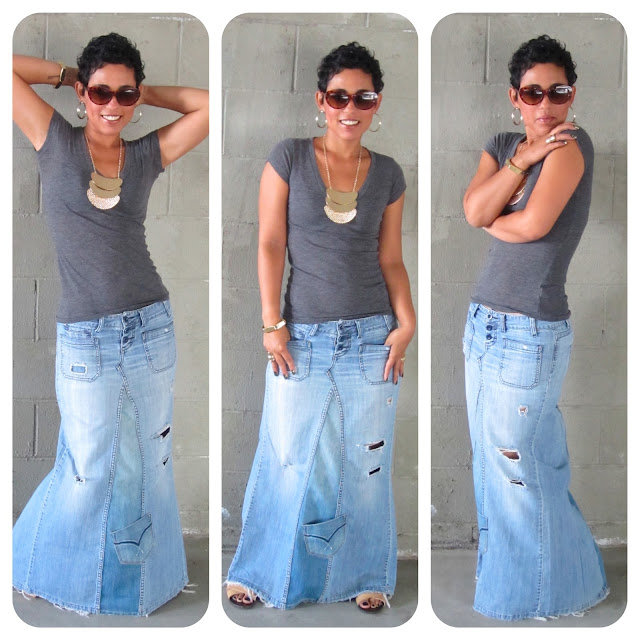 DIY TUTORIAL!!! Reconstructed Jeans to Fabulous Maxi! |Fashion ...