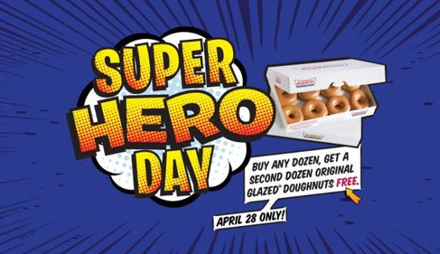 Buy One, Get One Free Dozen Donuts at Krispy Kreme on April 28, 2015