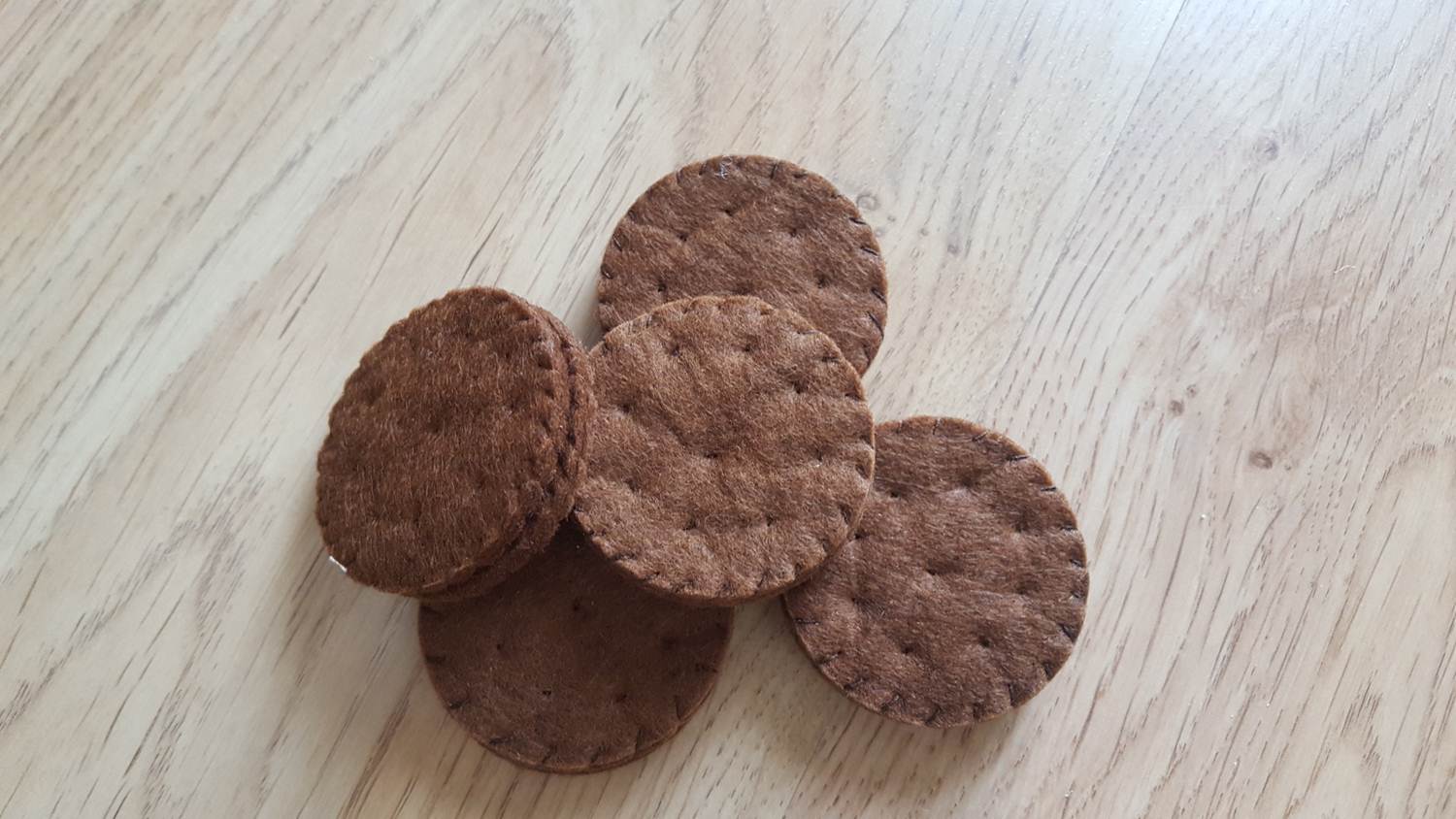 DIY Play Food felt chocolate cookies with filling Keeping it Real